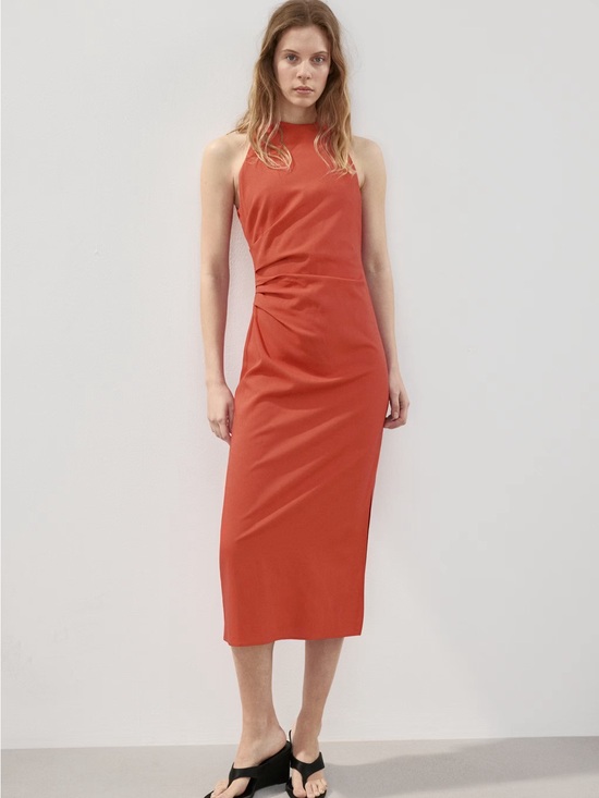 Mango Dresses & Skirts - NWT MANGO DRAPED MIDI-DRESS